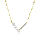 S925 Sterling Silver Necklace Pearl Collar Chain Jewelry