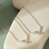 S925 Sterling Silver Necklace Pearl Collar Chain Jewelry