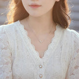S925 Sterling Silver Necklace Pearl Collar Chain Jewelry