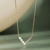 S925 Sterling Silver Necklace Pearl Collar Chain Jewelry