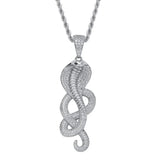Snake Pendant Rhinestone Necklace Hip Hop Ice Out Charm Chain Jewelry