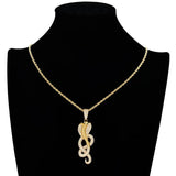 Snake Pendant Rhinestone Necklace Hip Hop Ice Out Charm Chain Jewelry