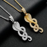 Snake Pendant Rhinestone Necklace Hip Hop Ice Out Charm Chain Jewelry