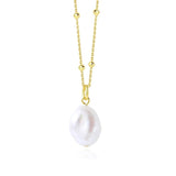 Baroque Pearl Necklace Sterling Silver Women's Collar Chain