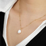 Baroque Pearl Necklace Sterling Silver Women's Collar Chain