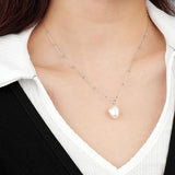 Baroque Pearl Necklace Sterling Silver Women's Collar Chain