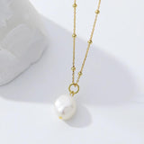 Baroque Pearl Necklace Sterling Silver Women's Collar Chain