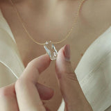S925 Sterling Silver Rectangle Necklace Diamond Pendant
