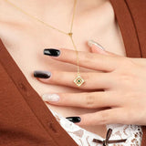 S925 Sterling Silver Emerald Tassel Necklace Women's Jewelry