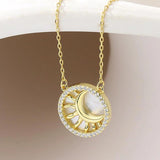 925 Silver Shell Moon Necklace for Women
