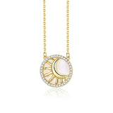 925 Silver Shell Moon Necklace for Women