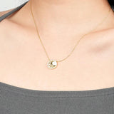 925 Silver Shell Moon Necklace for Women