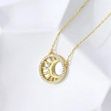 925 Silver Shell Moon Necklace for Women