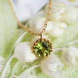 S925 Silver Necklace Green Diamond Gypsophila Pendant