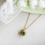 S925 Silver Necklace Green Diamond Gypsophila Pendant