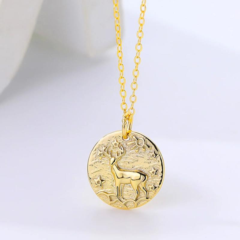 S925 Sterling Silver Elk Necklace for Women