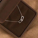 S925 Sterling Silver Rectangular Buckle Necklace for Women