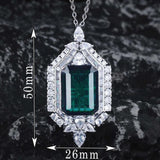Emerald Rectangular Necklace - Women's Jewelry for Holiday Gift
