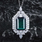 Emerald Rectangular Necklace - Women's Jewelry for Holiday Gift