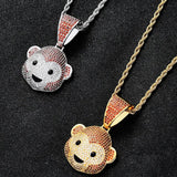 Ice Out Monkey Pendant Hip Hop Chain Necklace