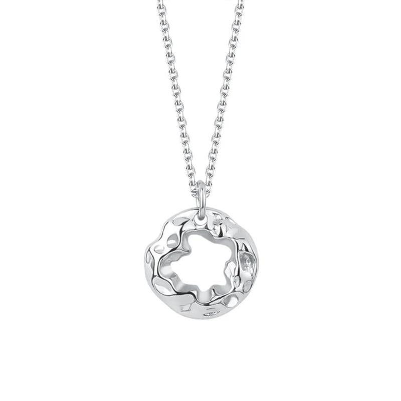 S925 Sterling Silver Loop Necklace Irregular Jewelry Wedding Gift