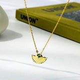 WPB S925 Sterling Silver Necklace Women's Fan Small Skirt Necklace