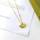 WPB S925 Sterling Silver Necklace Women's Fan Small Skirt Necklace