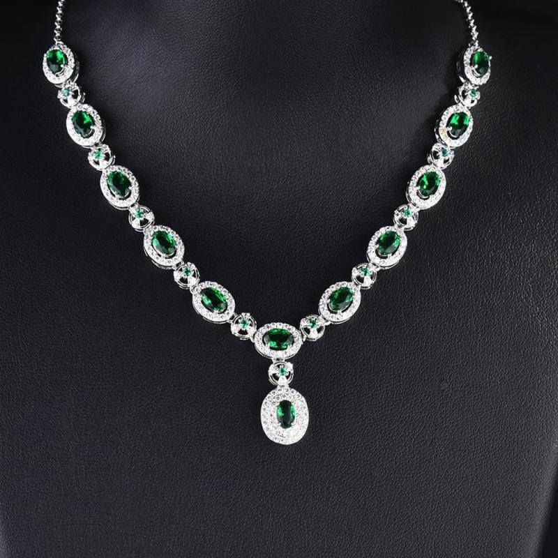 Elegant Oval Gem Necklace for Women, Perfect for Wedding or Party