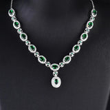 Elegant Oval Gem Necklace for Women, Perfect for Wedding or Party