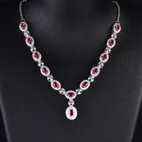Elegant Oval Gem Necklace for Women, Perfect for Wedding or Party