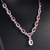 Elegant Oval Gem Necklace for Women, Perfect for Wedding or Party