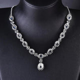 Elegant Oval Gem Necklace for Women, Perfect for Wedding or Party