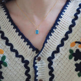 925 Silver Necklace Rectangle Cut Diamond Pendant Clavicle Chain Jewelry