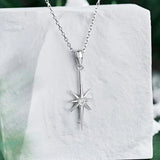 S925 Sterling Silver Sun Necklace with Zircon Jewelry