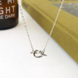 S925 Sterling Silver Knot Necklace Women's Pendant Collar Chain