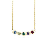 S925 Sterling Silver Multicolored Zircon Necklace Women Jewelry