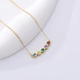 S925 Sterling Silver Multicolored Zircon Necklace Women Jewelry