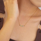 S925 Sterling Silver Multicolored Zircon Necklace Women Jewelry