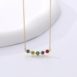 S925 Sterling Silver Multicolored Zircon Necklace Women Jewelry