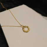 S925 Silver Circle Necklace Twist Pendant Jewelry for Women Girls
