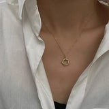 S925 Silver Circle Necklace Twist Pendant Jewelry for Women Girls