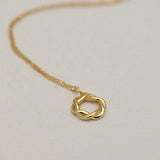 S925 Silver Circle Necklace Twist Pendant Jewelry for Women Girls