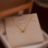 S925 Sterling Silver Cylinder Necklace Women Necklace Diamond Pendants