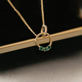 S925 Silver Necklace Women Double Ring Circle Necklaces Pendants