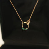 S925 Silver Necklace Women Double Ring Circle Necklaces Pendants