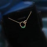 S925 Silver Necklace Women Double Ring Circle Necklaces Pendants