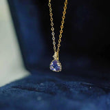 Sterling Silver Triangle Necklace Women Necklace Diamond Pendants