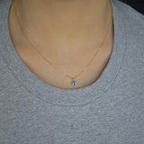 Sterling Silver Triangle Necklace Women Necklace Diamond Pendants
