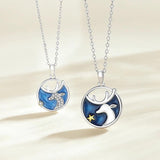 925 Silver Stars Necklace Glaze Collarbone Chain Fine Jewelry Christmas Gift