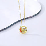 S925 Rainbow Devil's Eye Necklace with Zircon Jewelry